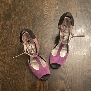 Betsey Johnson Purple and Black Heels